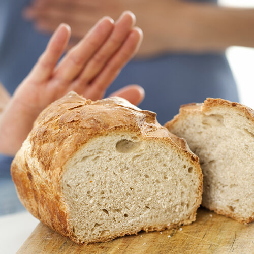 lady pushing bread away